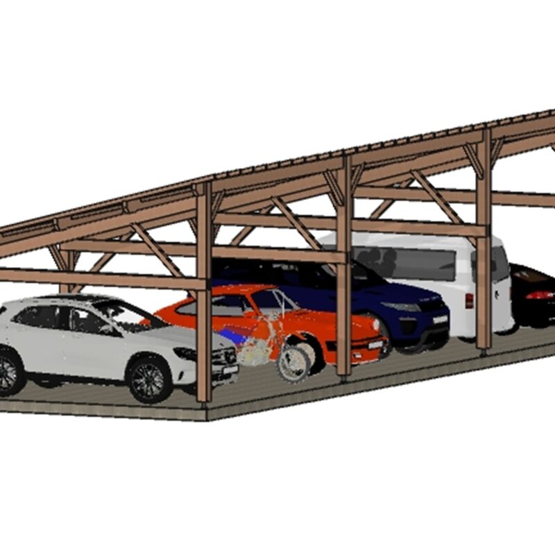 Abri voiture Le Mans. 1614*550cm