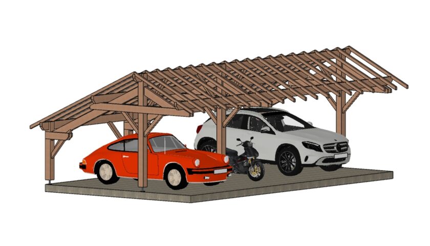 Carports - Toit asymétrique