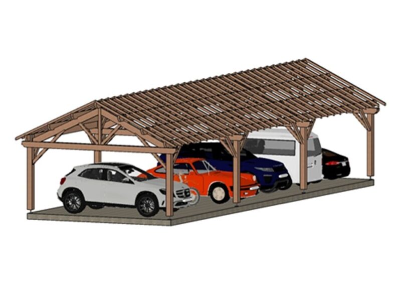 Abri voiture Méribel 1614*550cm
