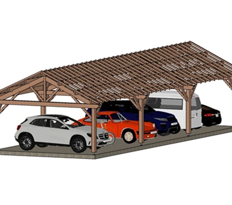 Abri voiture Méribel 1614*550cm