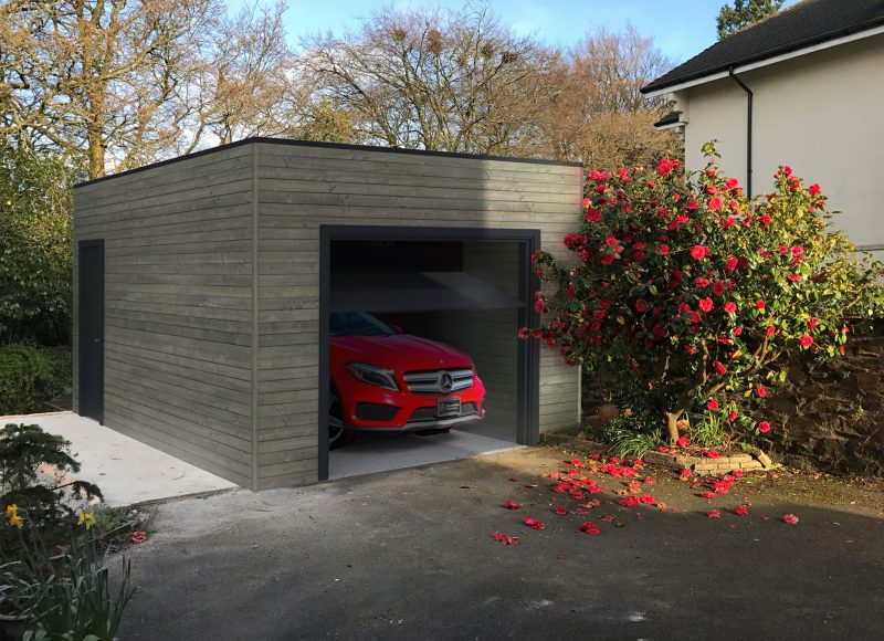 garage bois 17 m² toit plat